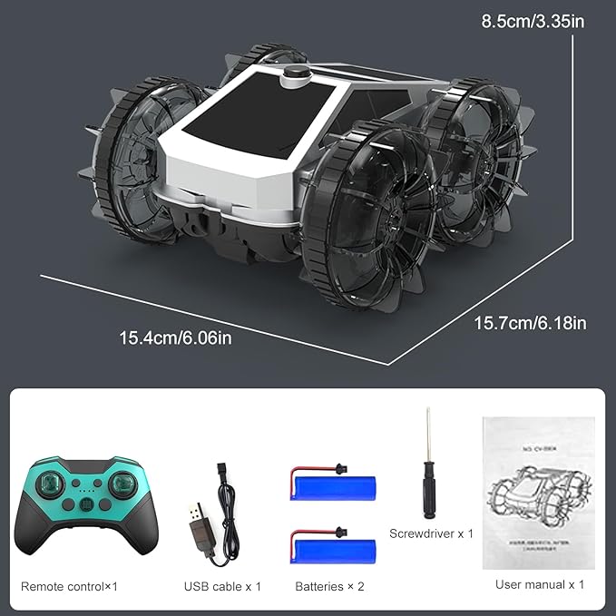 Remote Control Car, 4WD Waterproof Cyber RC Truck, 360° Rotating Amphibious RC Stunt Cars All Terrain, 2.4GHz Pick-up Truck Car Toys Gifts for Boys Age 6 7-12+