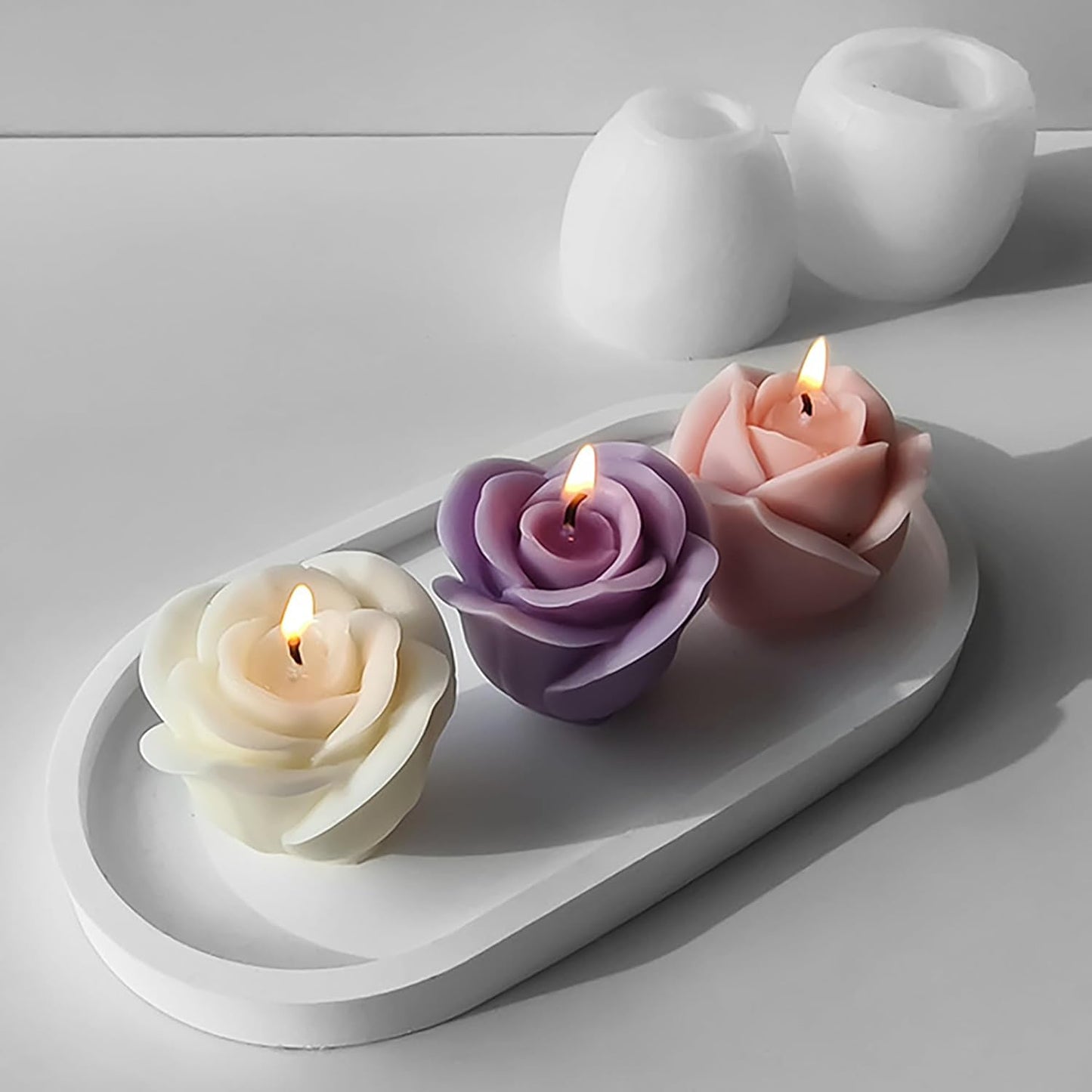 Cylinder Molds Silicone Wave Spiral Candle Mold - Silicone Resin Casting Molds for Candle & Resin & Soap Craft Supplies (jx-bud-2-pack-x2)