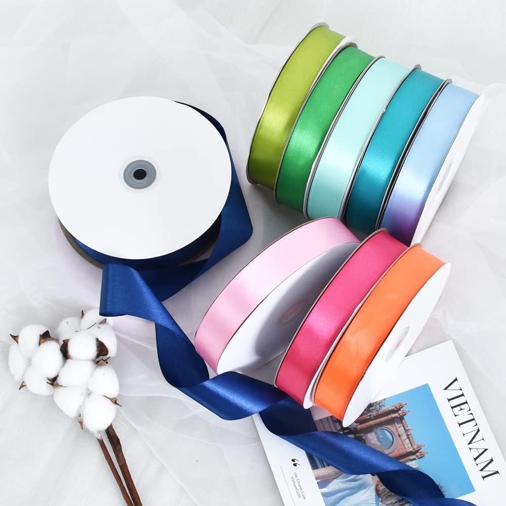 TONIFUL 1 Inch x 100yds Sage Olive Green Satin Ribbon, Thin Solid Color Satin Ribbon for Gift Wrapping, Crafts, Hair Bows Making, Wedding Party Decoration, Invitation Cards, Floral Bouquets