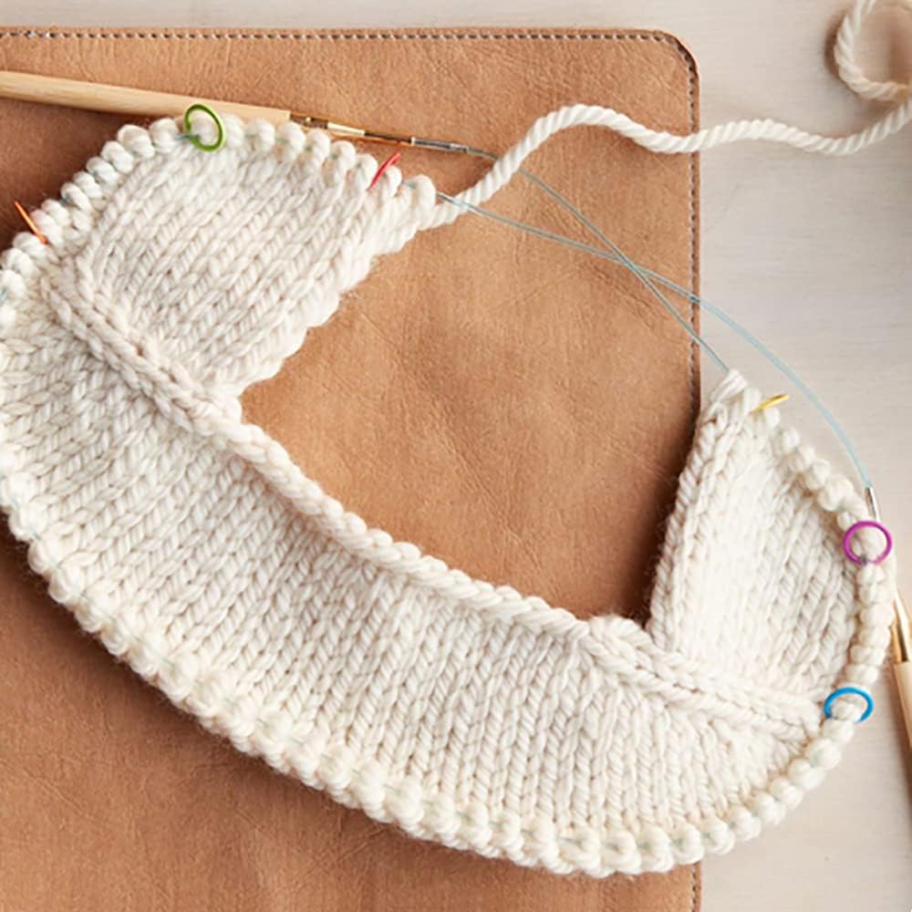 450 pcs Knitting Stitch Marker, findTop Braided Auxiliary Marking Ring, Plastic Ring Color Plastic Ring (Large/Medium/Small), Marking for Sewing Fabrics (Random Color)