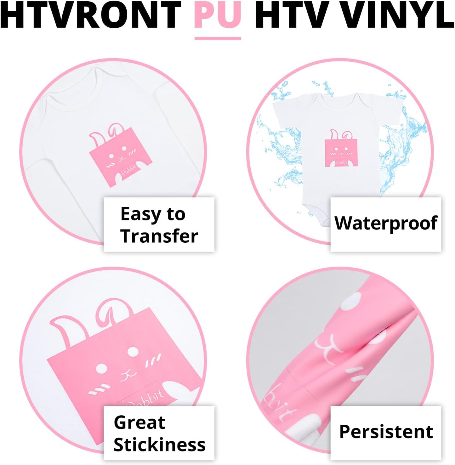 HTVRONT Pink HTV Heat Transfer Vinyl Bundle: 11 Pack 12" x 10" Iron on Vinyl for T-Shirt, Heat Transfer Vinyl for Silhouette Cameo or Heat Press Machine