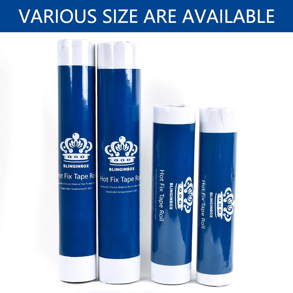 Blinginbox Hotfix Tape,Hot Fix Rhinestones Transfer Film Paper Iron on Rhinestones Transfer Paper.(16ft*12.6in)