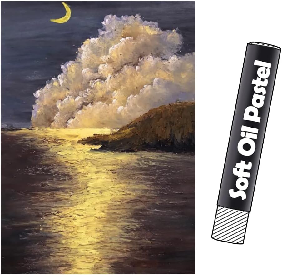 5 Pcs Cream Soft Oil Pastels Vibrant and Creamy Colored Chalk Pastels Artists Grade Art Supplies Set for Professionals Painting Drawing Gold