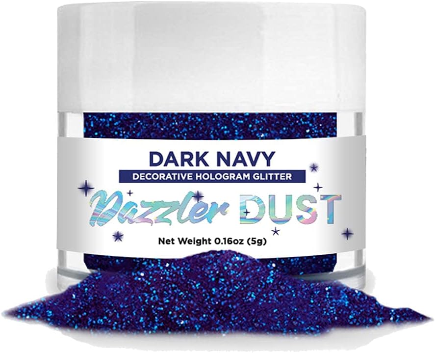 BAKELL Dark Navy Art & Craft Glitter, 5g Jar | Dazzler DUST | Non-Toxic Decorating Glitter | Arts, Crafts, Slime, Glue, Paint, Face & Body (Dark Navy)