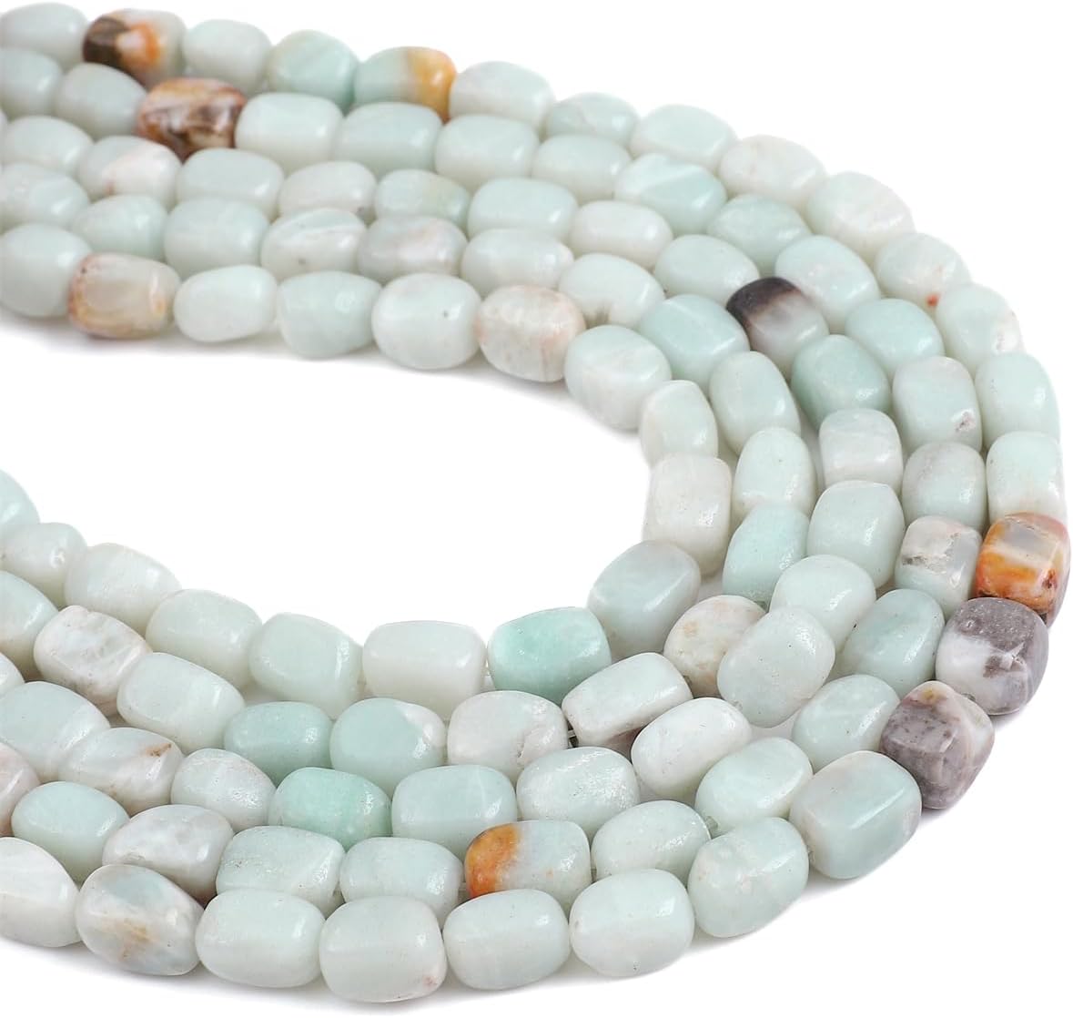 Natural Amazonite Cuboid Stone Loose Semi Gemstone Beads for Jewelry Making 8mmx12mm 38cm/Strand
