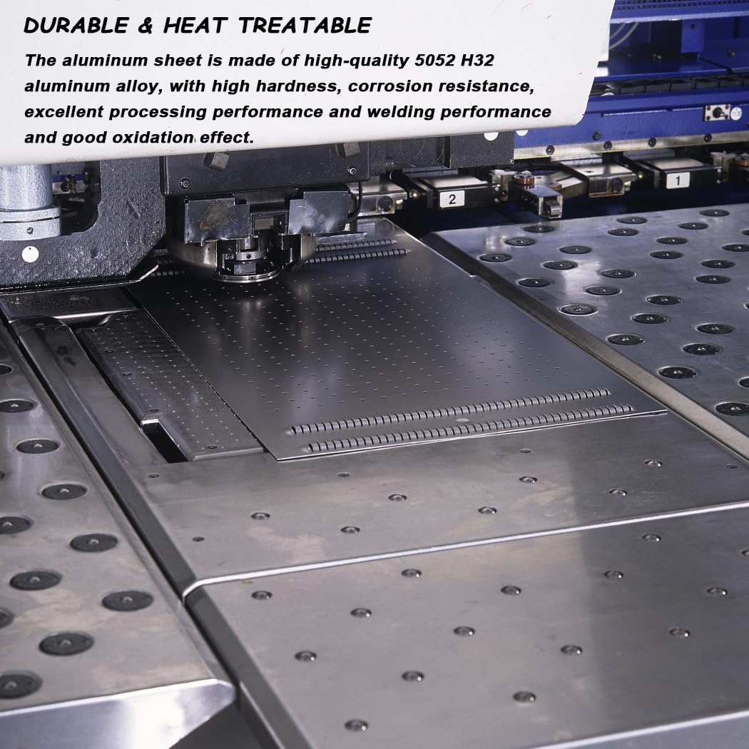 1 Pack 5052 H32 Aluminum Sheet Metal 12” x 12”x 1/16”(0.06") Flat Plain Thin Aluminum Plate Covered with Protective Film, Rectangle Metal Plate for Crafting lndustry, 1.5mm