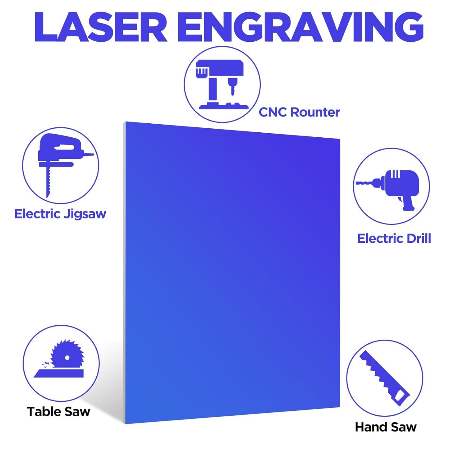 Anodized Aluminum Sheet Metal 11.3 x 11.3 x 1/32 Inch Metal Plates Engraving Blanks for CNC Laser Engraving DIY Card, 0.8MM Thin Decorative Aluminum Sheets for Crafting (Blue)