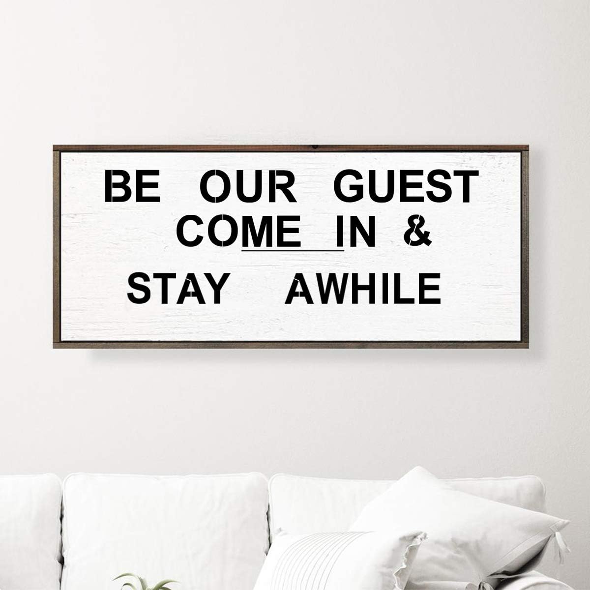 Alphabet Letter and Number Stencils 6 Inch - 40 Pack Large Letters and Numbers Stencil Templates with Signs for Painting on Wood, Reusable Number Letter Stencils for Chalkboard Signs & Wood Wall Art