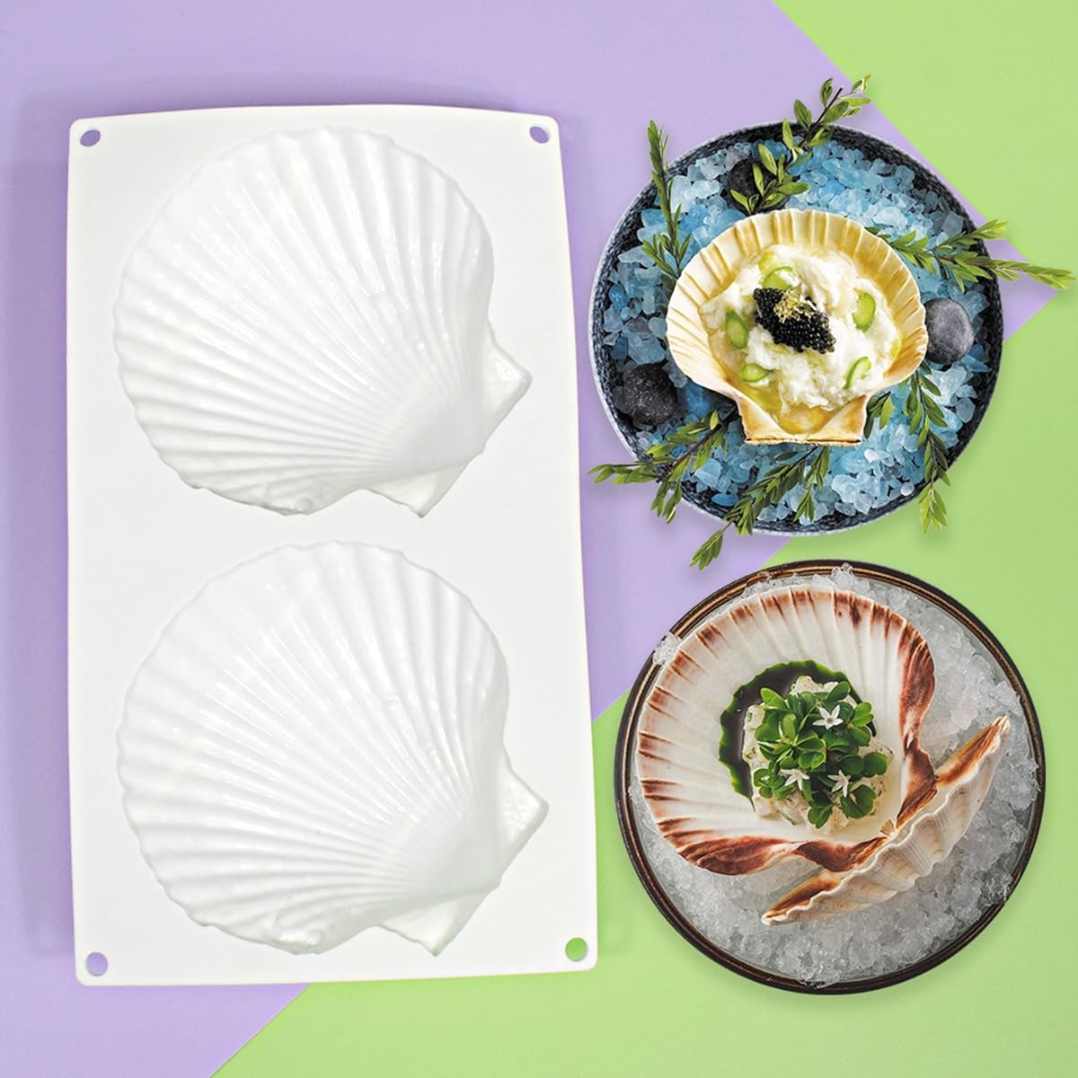 mostsom Big Sea Shell Silicone Baking Mold for Baking 3D Bakeware Chocolate Mold Cupcake Pan Cake DIY Muffin Kitchen Tool