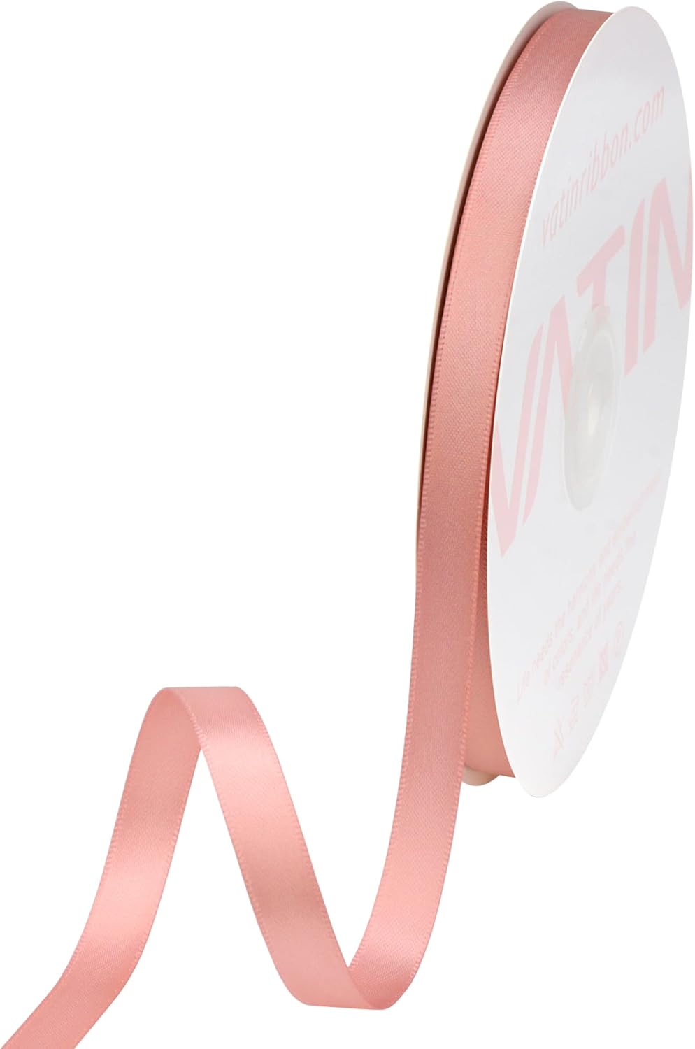 VATIN Double Face Rose Gold Satin Ribbon 3/8" Continuous 50 Yards,Gold Polyester Fabric Ribbon use for Bows Bouquet, Gift Wrapping, Floral Arrangement Wedding Decoration