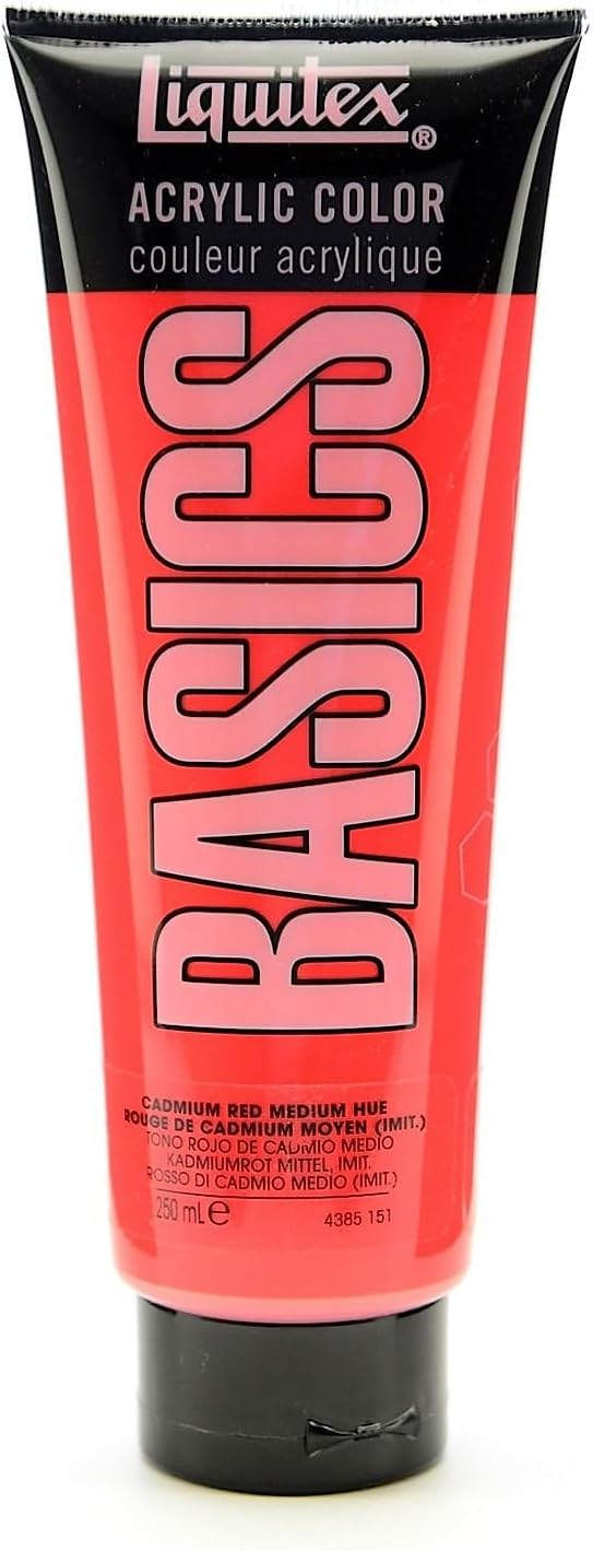 Liquitex BASICS Acrylic Paint, 250ml (8.5-oz) Tube, Cadmium Red Medium Hue