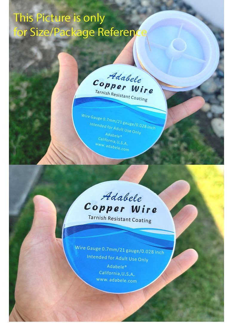 Adabele 82 Feet Premium Tarnish Resistant Round Jewelry Wire Copper Beading Wire Spool Bulk (0.7mm/21 Gauge) Sterling Silver Plated for DIY Craft Jewelry Making BF285-7