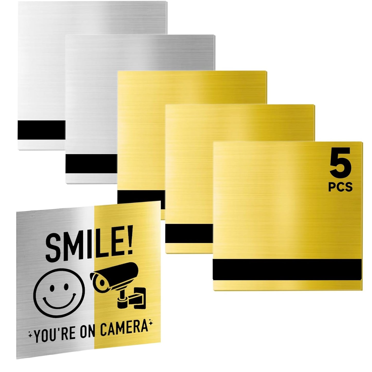 5PCS Laser Engraving Double Color ABS Plastic Sheet,Two-Tone Laserable Engraving Plastic Sheets for Name Badge,Office Label,Size 11.73" x 11.73",Brushed Golden & Brushed Silver