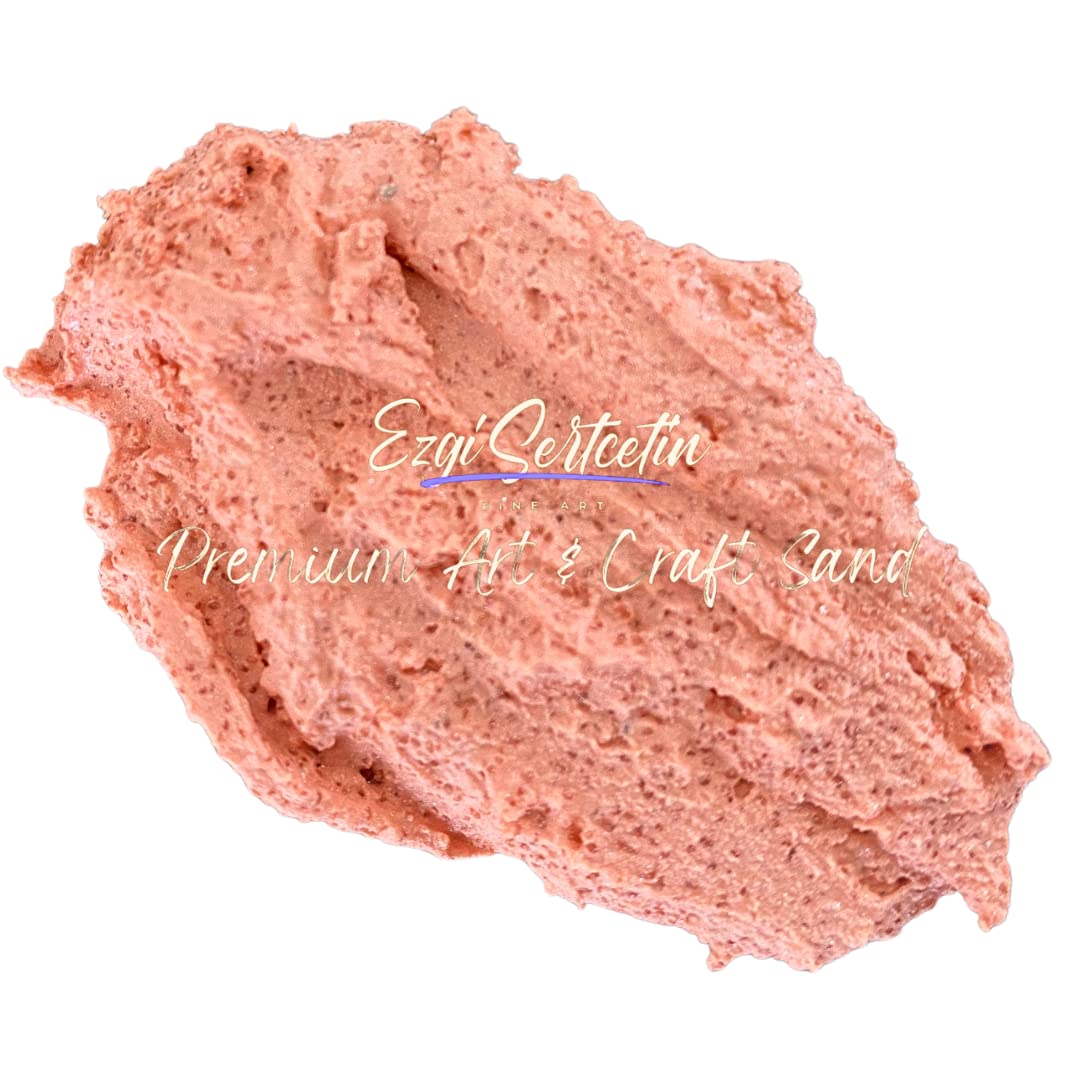 Premium Sand Effect Texture Paste | 6oz by Volume | Unique Metallic Colors | Excellent Sand Texture Effect | by Ezgi Sertcetin (Metallic Coral Alfredo)