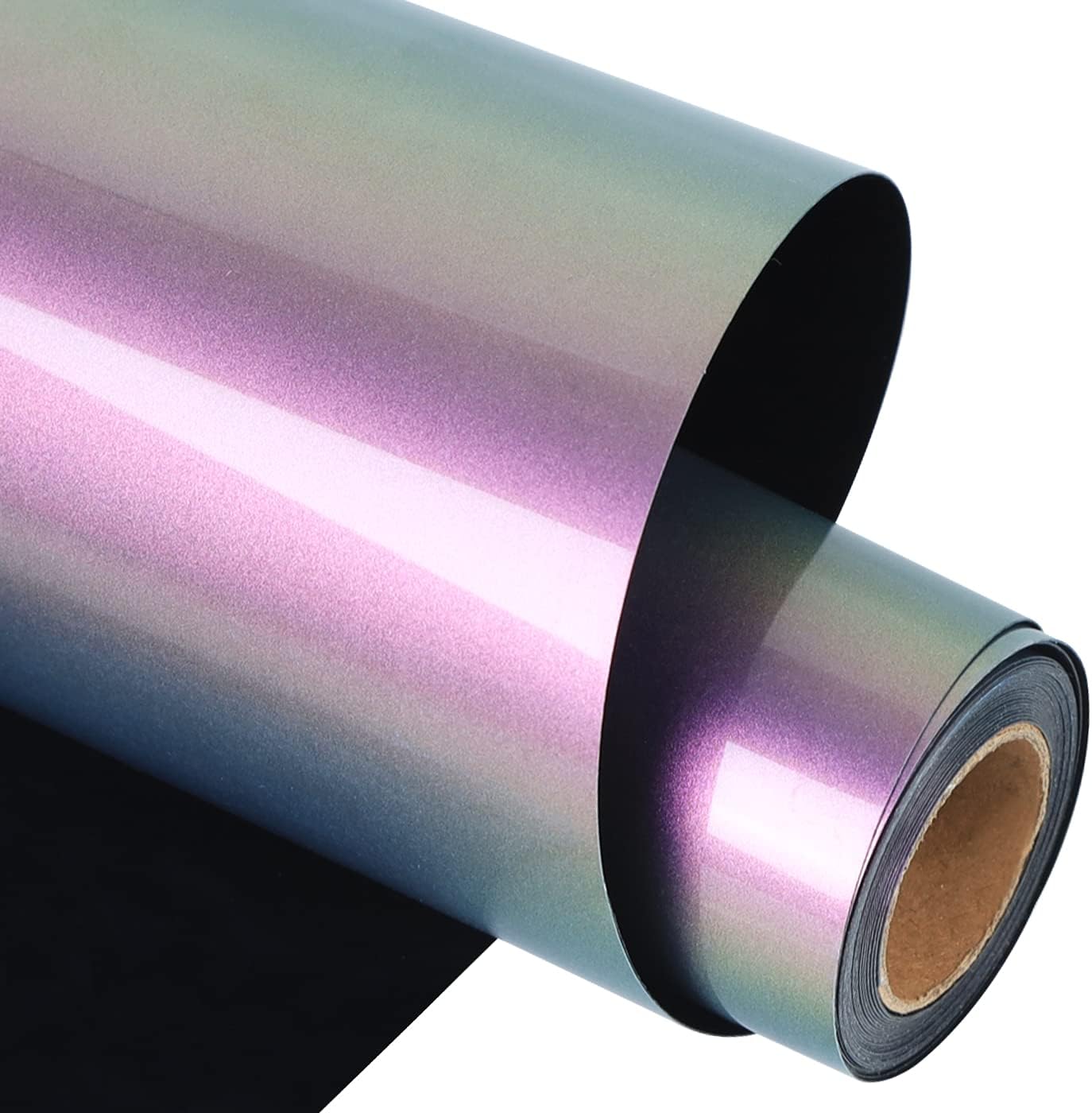 Guangyintong Chameleon HTV Rolls, 12" x 8ft Purple to Green Iron on Vinyl for T-Shirts, Changing Color Heat Transfer Vinyl for All Cutter Machines, Easy to Cut & Weed for DIY Design