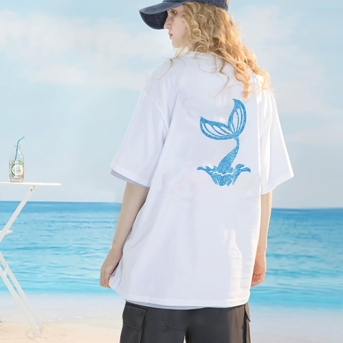 FUNKAKA Glitter Blue HTV Heat Transfer Vinyl Rolls, 12" x 8ft PU Iron on Vinyl for T-Shirt Blue Glitter HTV Vinyl for All Cutter Machines Easy to Cut & Weed for Heat Vinyl Design