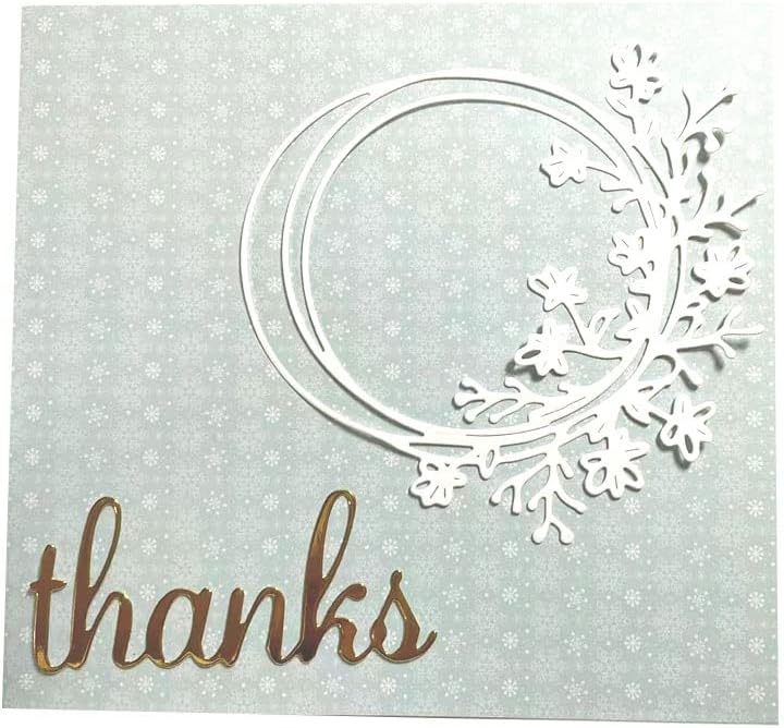 Mvchifay Cutting Dies Happy Birthday Metal Stencils Scrapbooking Tool DIY Emboss Paper Card Making (Wreath-11.2x11cm)