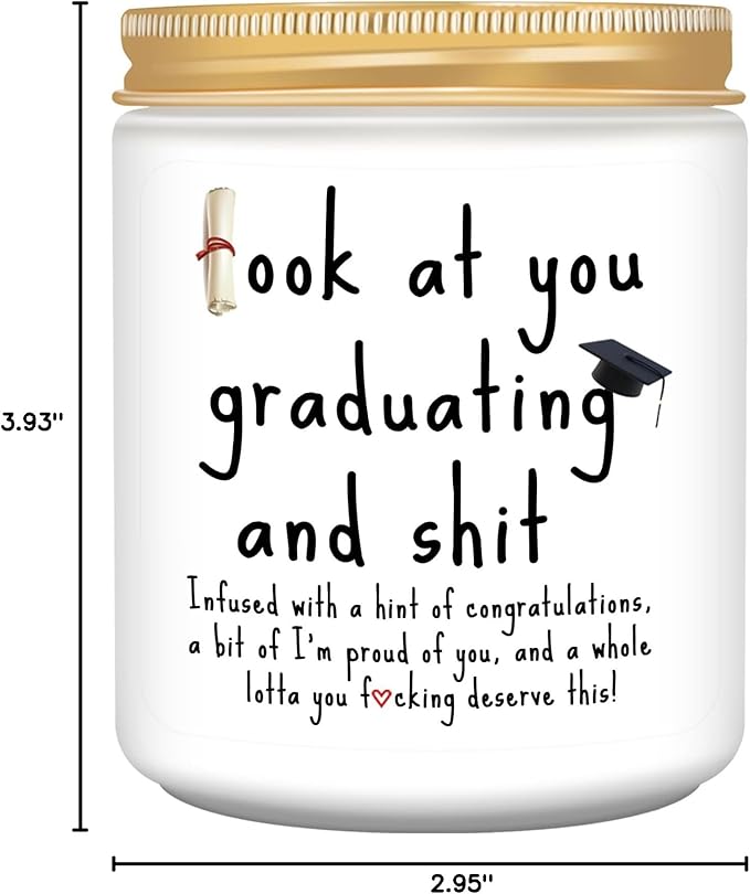 Graduation Gifts, 2026 Funny Graduation Gifts for Her Him, Best Grad High School College Congratulations Masters PhD Degree Nurse - Lavender Scented Candles