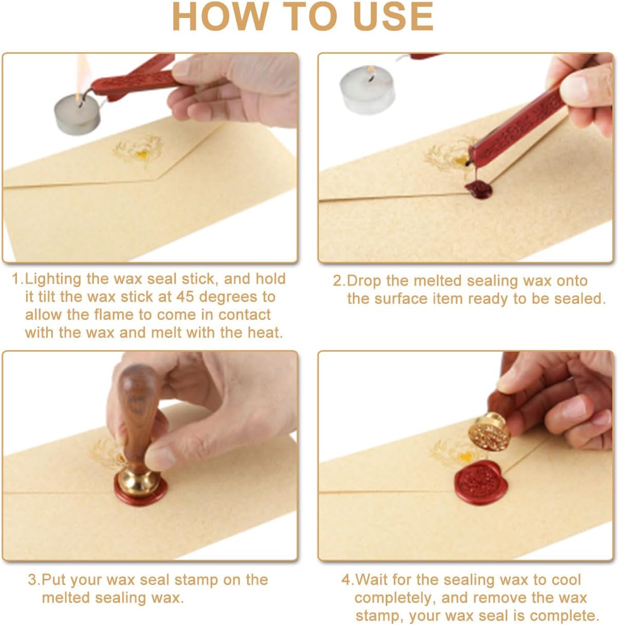 Yoption 12 Pcs Sealing Wax Sticks with Wicks for Wax Seal Stamp, Wedding Invitations, Gift Wrapping, Christmas (Metallic Red and Light Gold)