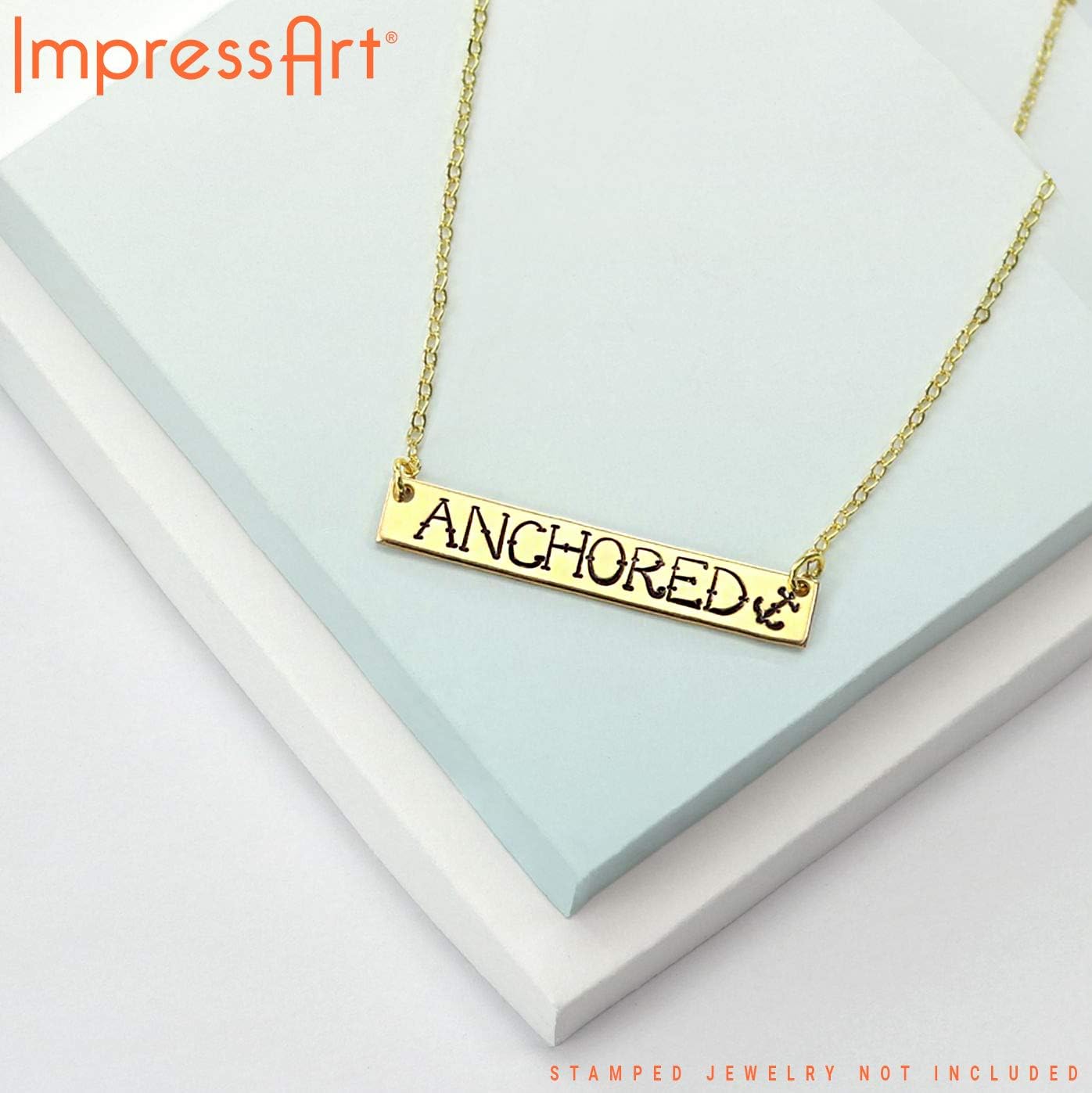 ImpressArt - Premium Metal Stamping Rectangle Blanks for Metal Stamping and Jewelry Making (24 Pack) (1/4" x 1 1/2" Rectangle w/Holes, Brass)