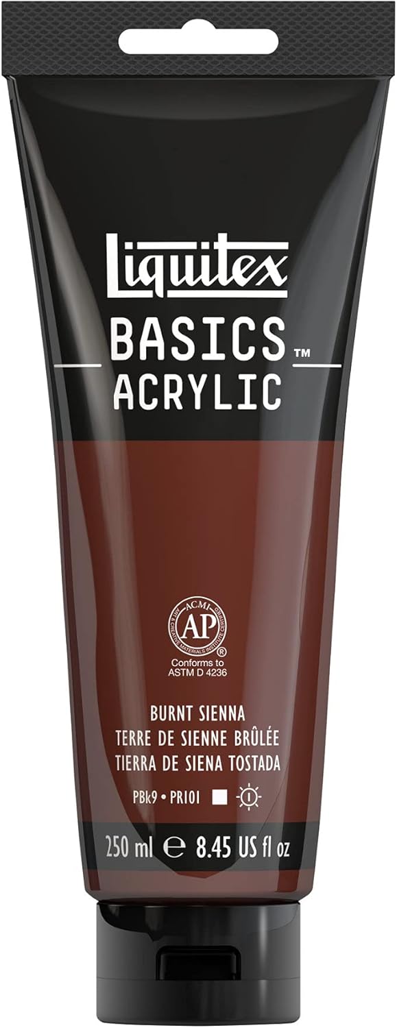 Liquitex BASICS Acrylic Paint, 250ml (8.5-oz) Tube, Burnt Sienna