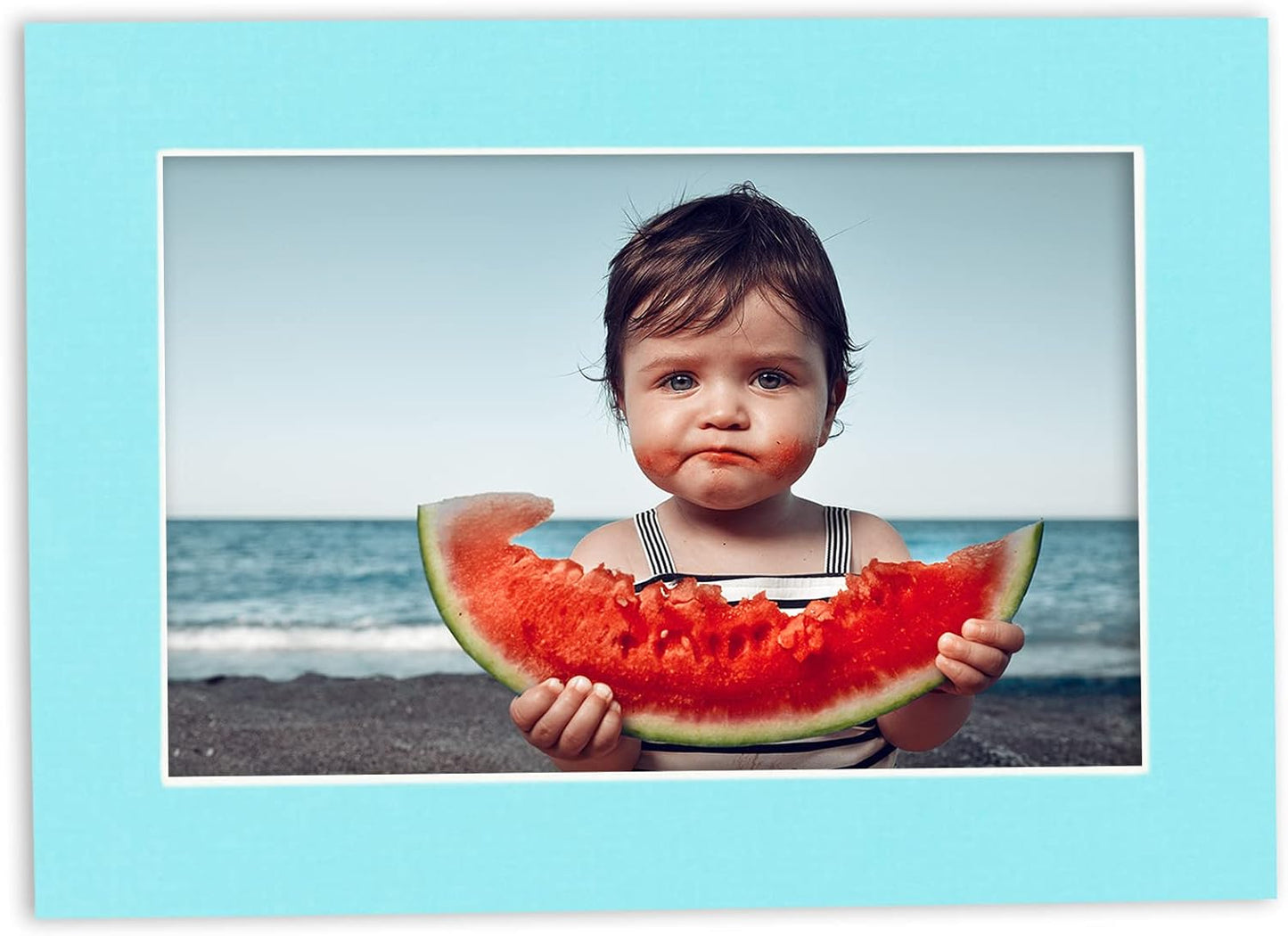 8x10 Mat for 6x8 Photo - Precut Aquamarine Blue Picture Matboard for Frames Measuring 8 x 10 Inches - Bevel Cut Matte to Display Art Measuring 6 x 8 Inches - Acid Free ONE MAT