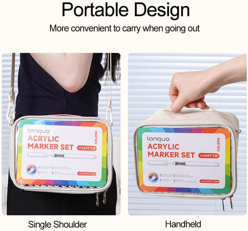 240 Colors Acrylic Paint Markers, Soft Brush Tip Acrylic Paint Pens for Paper, Rock Painting, Glass, Mugs, Fabric, Water Based Drawing Marker Set, Acrylic Painter Ink