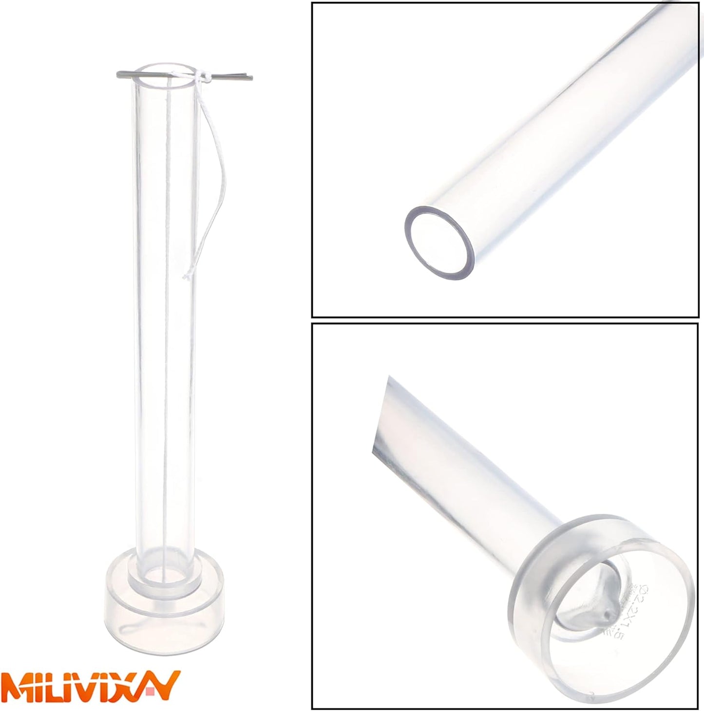 MILIVIXAY 2PCS Taper Candle Molds - Pillar Candle Molds - Perfect for Making Emergency Candles, Chime Candles, Table Candles-Including 60 Ft Wicks, 50 Stickers,1pc Wire and 2pc Wick Clips.