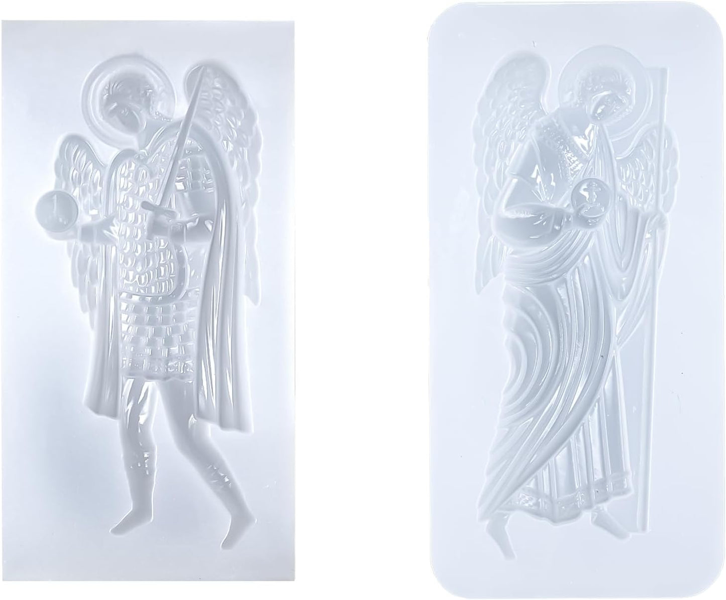 Art Molds for Polyclay Air Dry Clay Plaster, 2 Carved Archangel Symbols