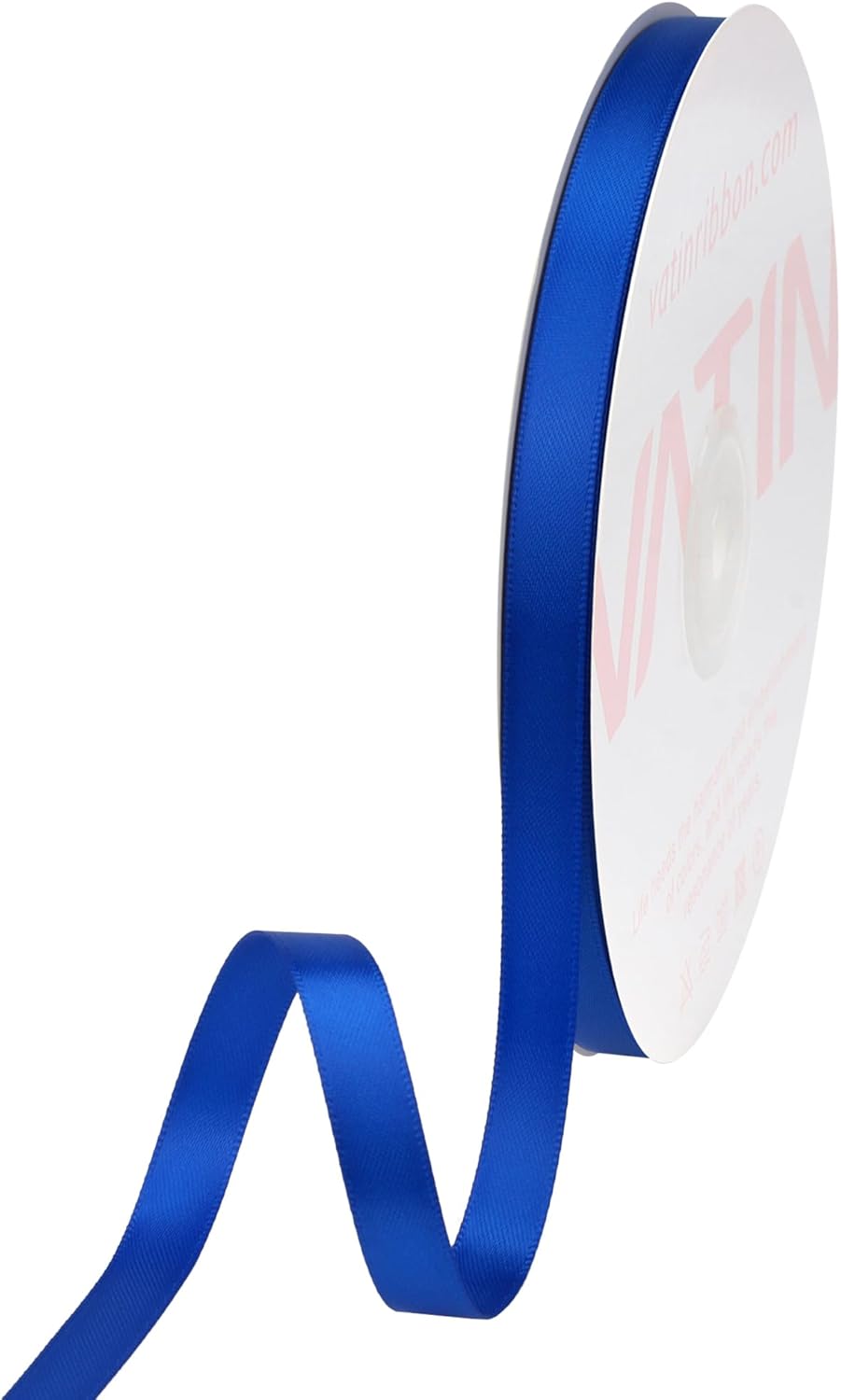 VATIN Double Face Royal Blue Satin Ribbon 3/8" Continuous 50 Yards,Blue Polyester Fabric Ribbon use for Bows Bouquet, Gift Wrapping, Floral Arrangement Wedding Decoration