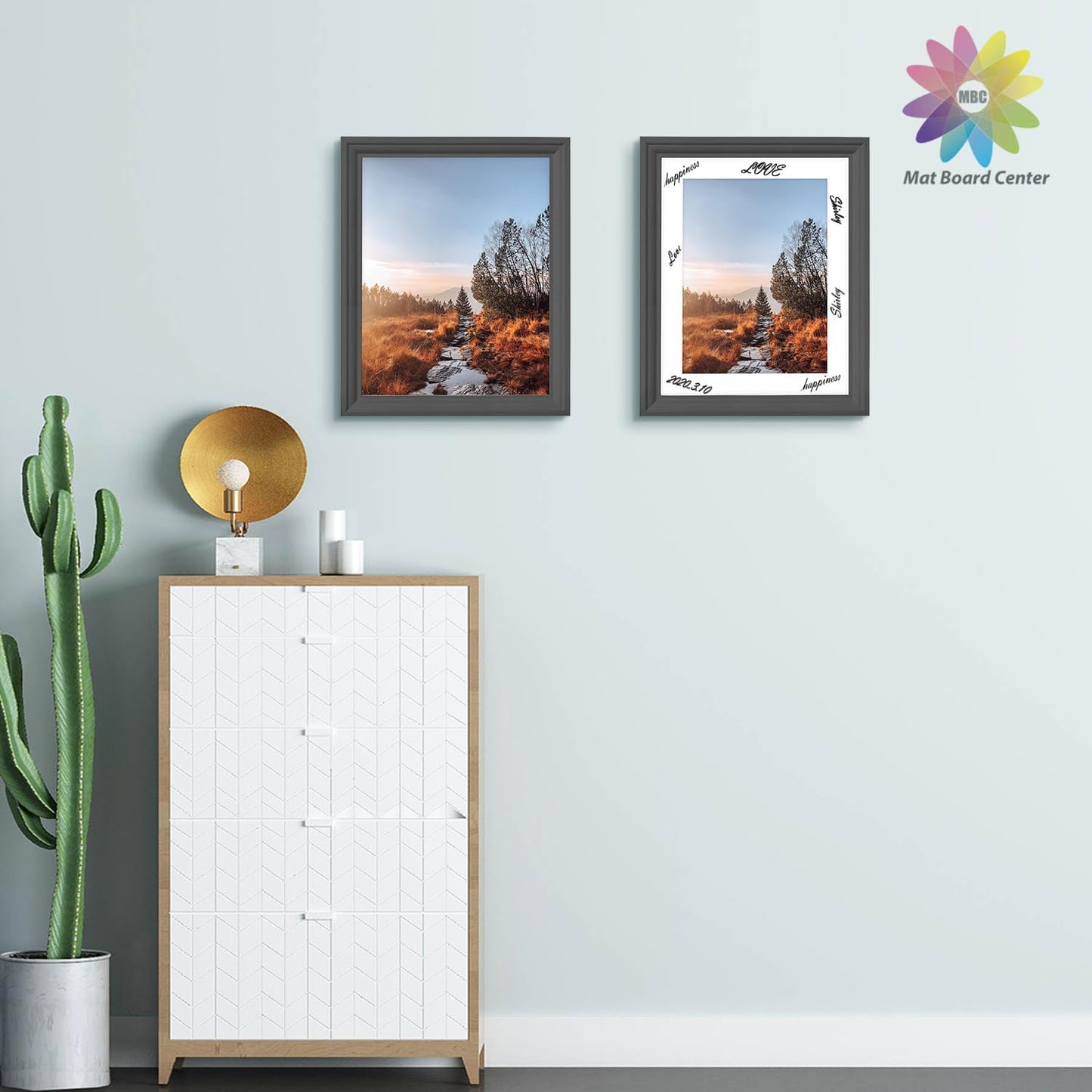 MBC Mat Board Center, 5 Pack 11X14 for 9X12 White Picture Mats Frame Mattes, Bevel Cut, Acid Free, 4-Ply Thickness