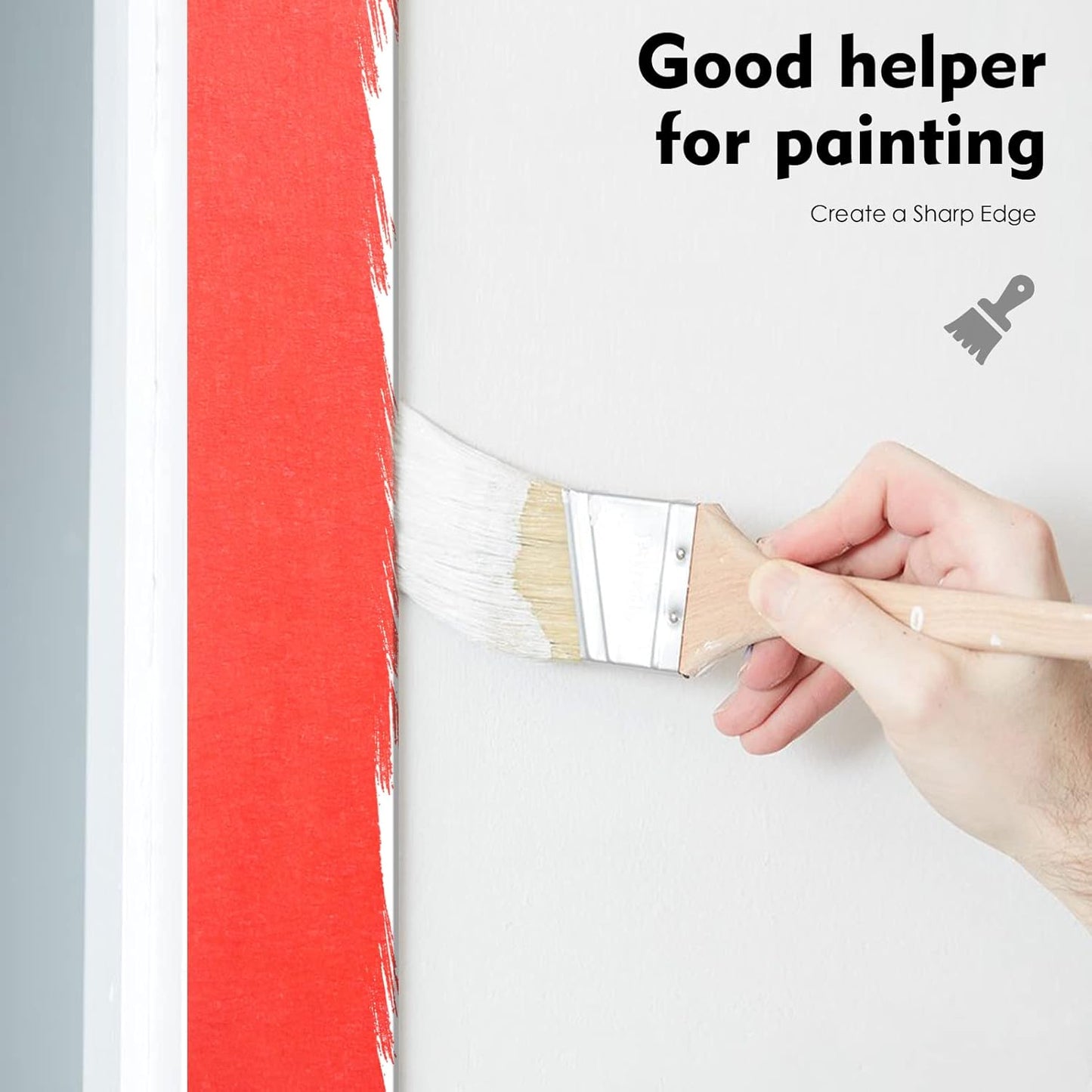 Red Painter's Tape,1 inch x 60 Yards x 10 Rolls (600 Yards Total) - Medium Adhesive Bulk Multi Pack Masking Tape for Painting,Labeling,DIY Crafting,Decoration and School Projects