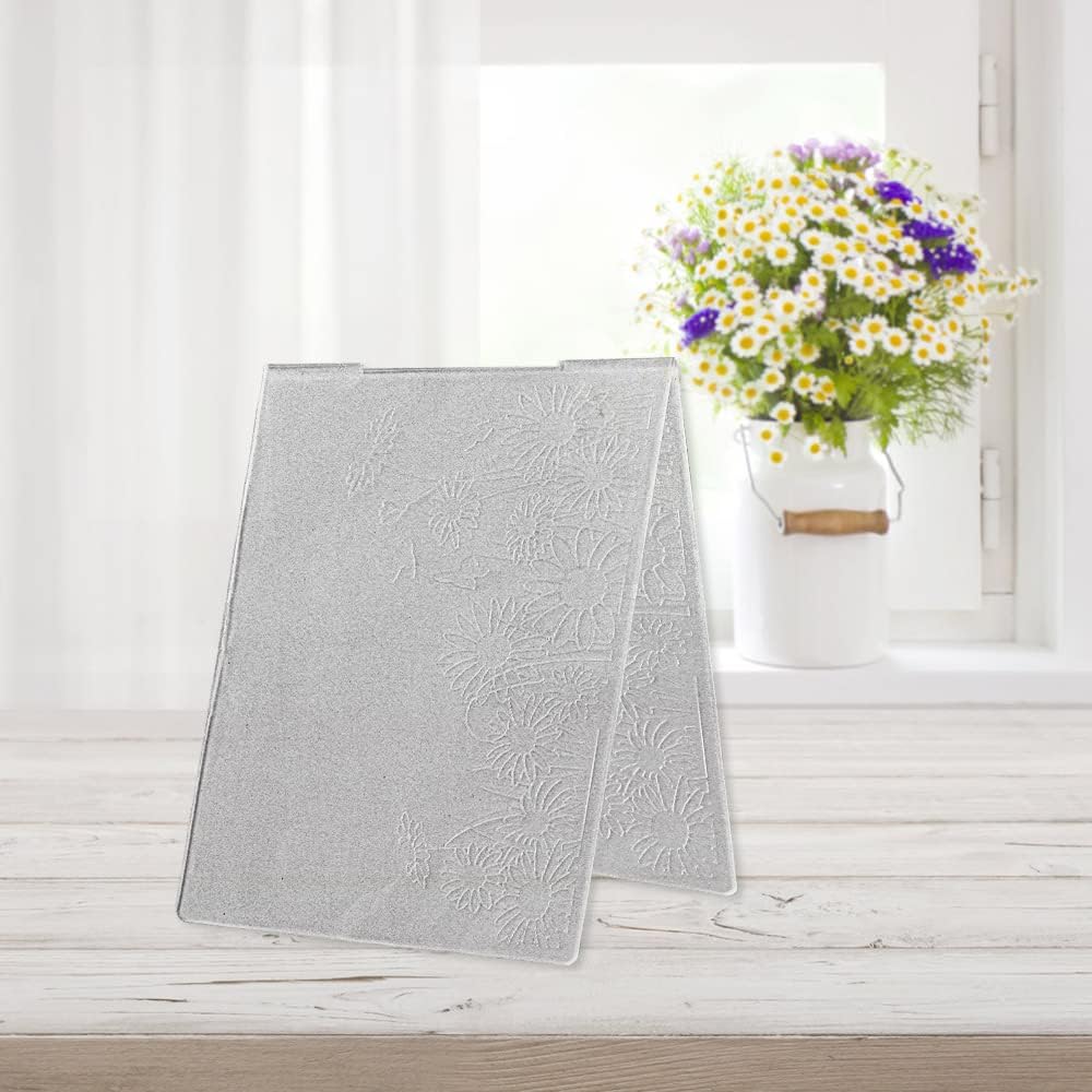 3-D Textured Impressions Daisy Embossing Folder, Background Plastic Embossing Folder Template for Card Making Scrapbooking Paper Craft Album Stamps DIY Décor