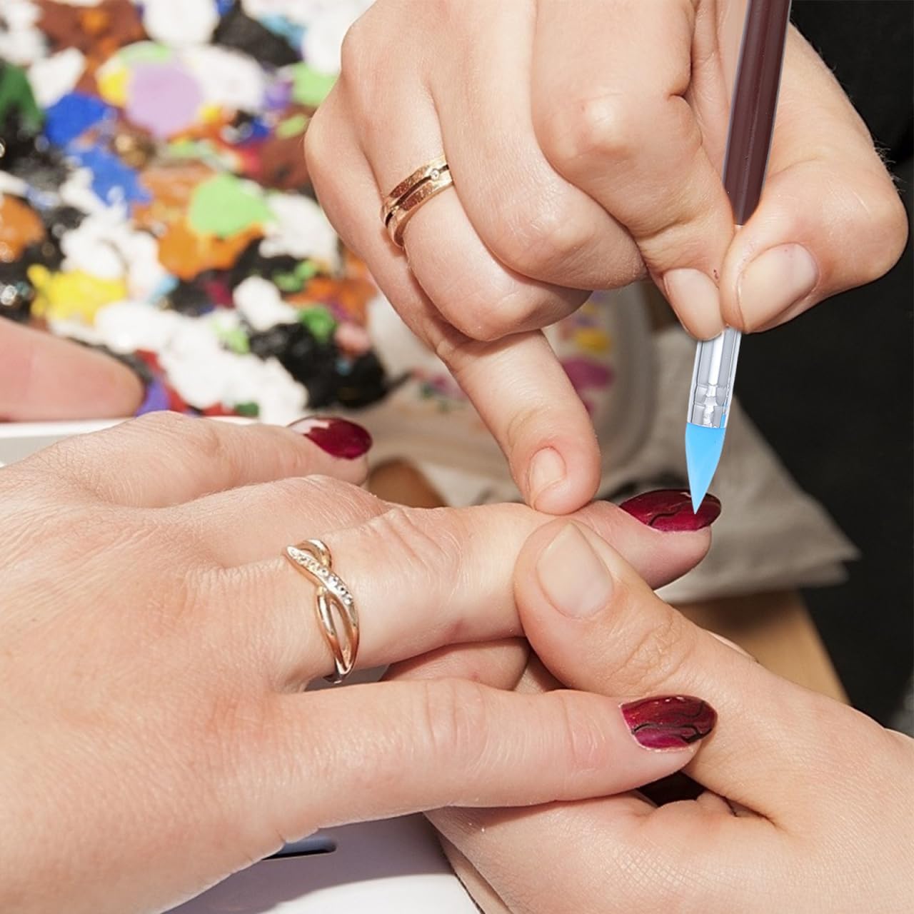 BESTonZON 5pcs Artist Paint Brush Set Silicon Brushes for Painting Masking Fluid Clay Molding, Silicone Sculpting Tools Clay Carving Tools Paint Color Silicone Brush Matching Tool for DIY Handicraft