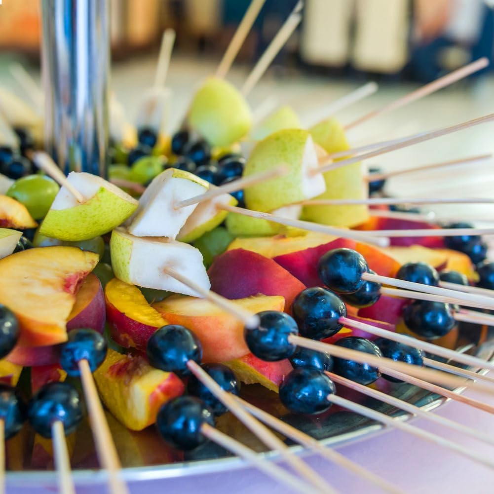 300 Pcs 12 inch Natural Bamboo Skewers, Φ=4mm, PEOUWNES Food Sticks for Appetiser, BBQ, Fruit,Cocktail, Grilling Kebabs, Bouquet, Chocolate Fountain, Corn Dog, Kitchen, Barbecue, Crafting and Party