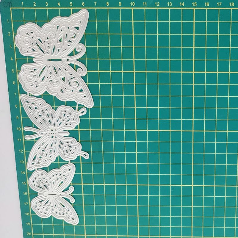 Metal Cutting Dies DIY Embossing Stencil Template Scrapbooking Card Making Mold Photo Album Arts Crafts Tools (A-3 pcs Butterfly 19x6.4cm)