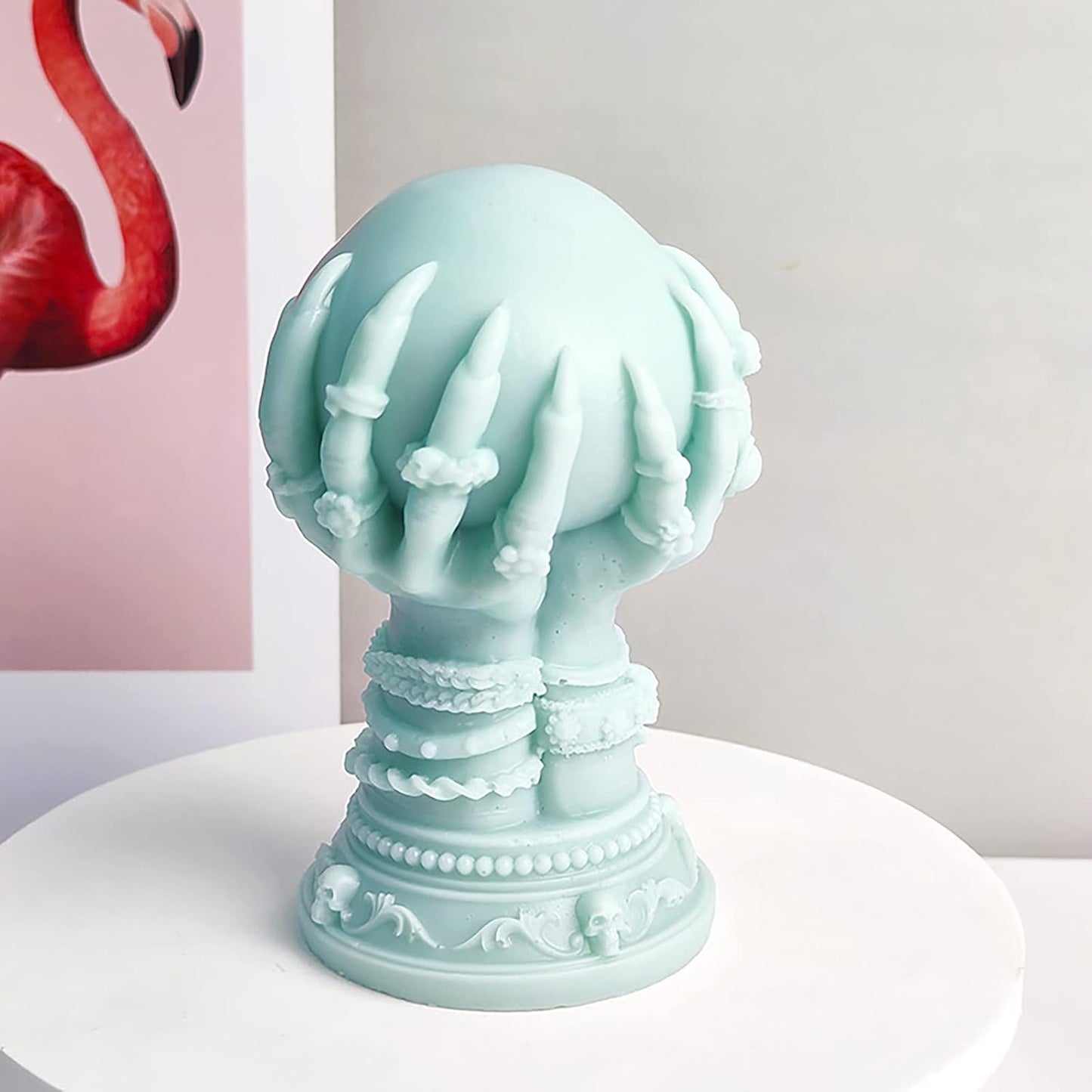 Ball & Claw Skull Rose Candle Molds - 3D Silicone Molds for Resin, Clay & Cake Making - Craft Supplies