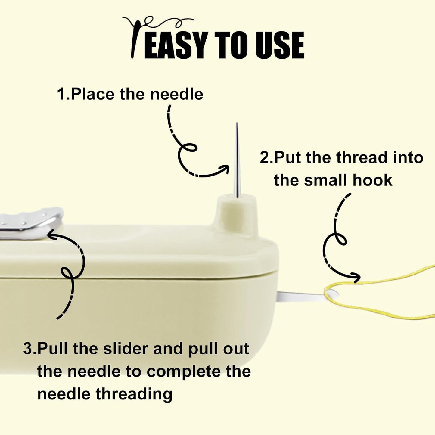 Needle Threaders, 2 in 1 Plug-in Needle Threader Seam Ripper Tool, Automatic Stretchable Seam Rippers for Sewing, Hand Quilling Supplies,Embroidery Stitch Removal(Green/Yellow)