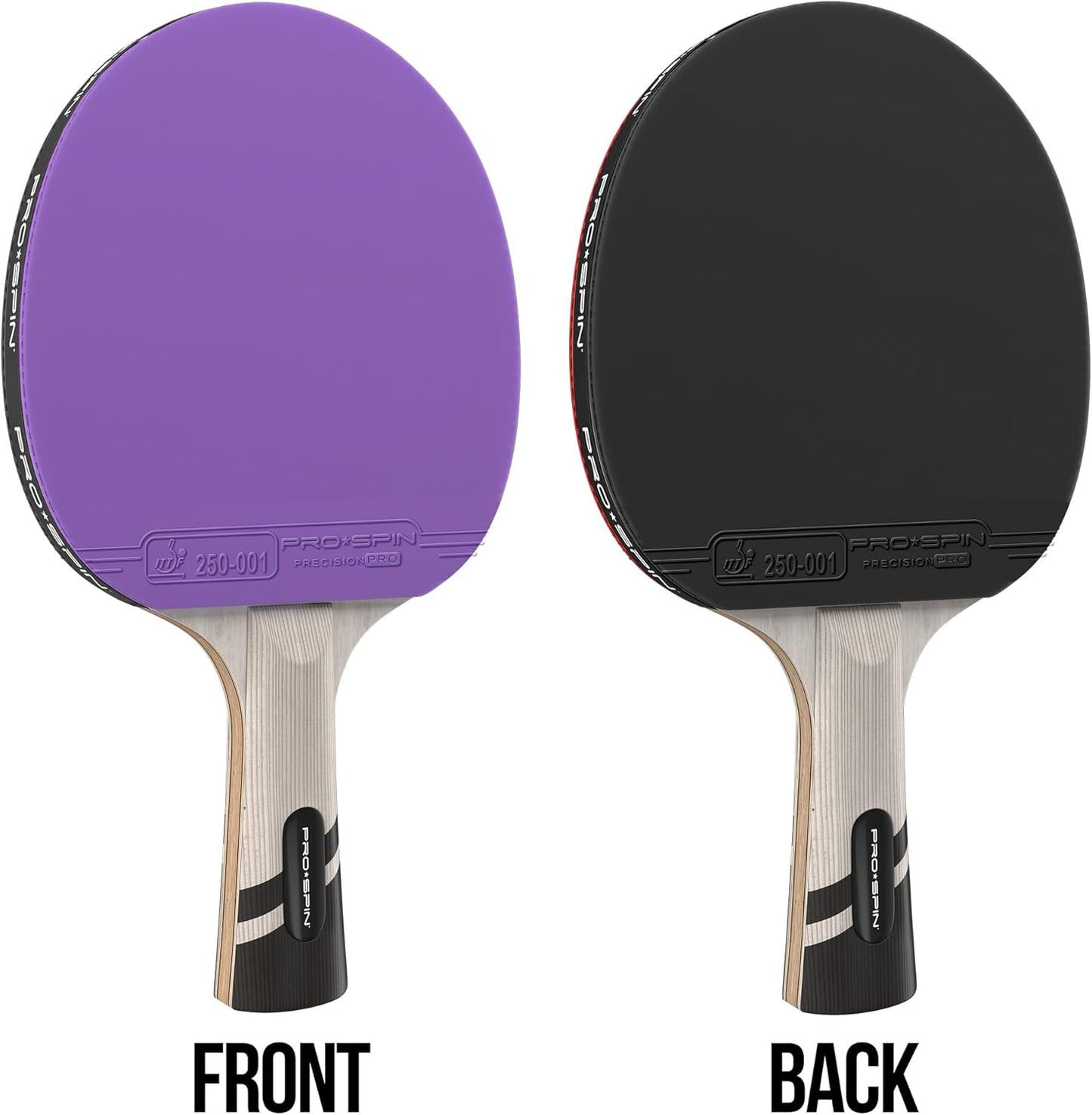 PRO SPIN Ping Pong Paddles - Professional Level Table Tennis Rackets with Carbon Fiber for Superior Control | 7-Ply Blade, Premium Rubber, 2.0mm Sponge | Includes Protector Case