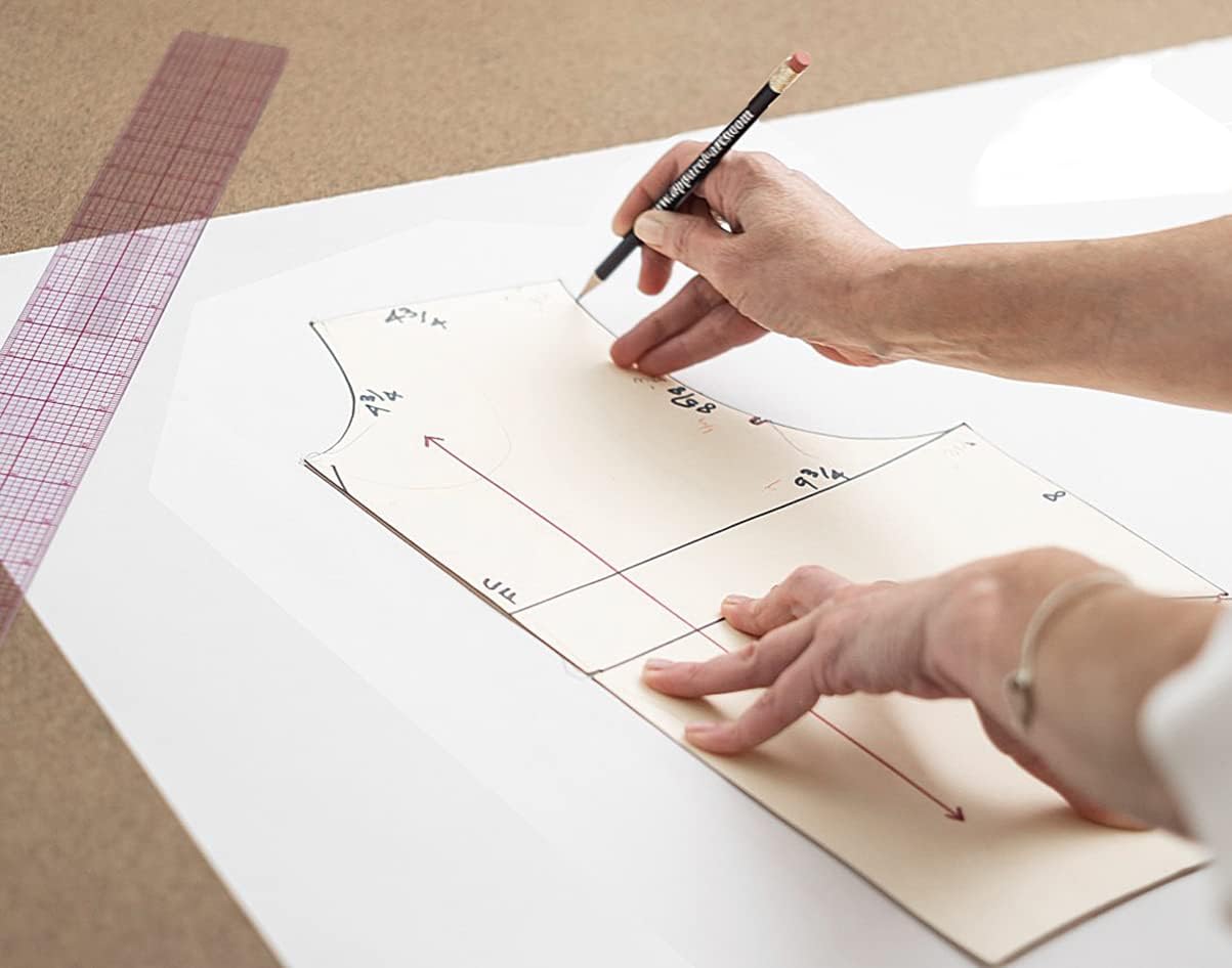 Manila Paper Roll for Pattern Making - 2X (0.11") Thick, White and Green Oak Tag Pattern Paper, Ideal for Preserving Your Designs (10 Yards X 48")