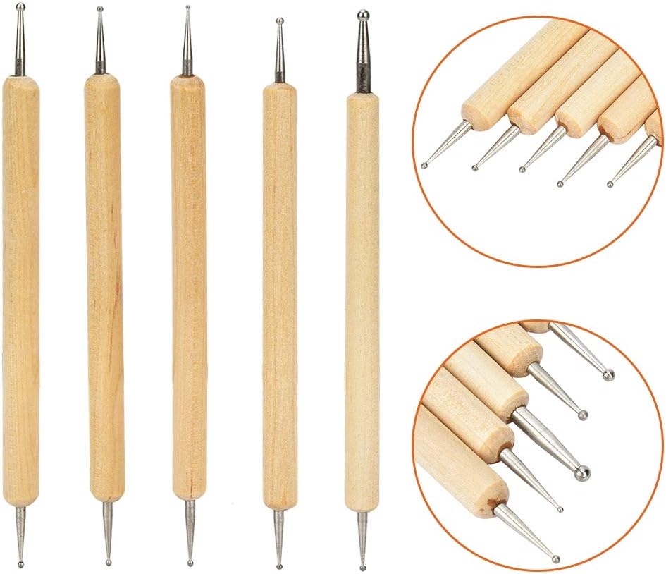 Fayelume 8PCS Leather Carving Tools, Spoon Embossing Tool, Point Drill Leather Tooling Kit for Leathers Craft, Wax Clay Shaping, DIY Embossing