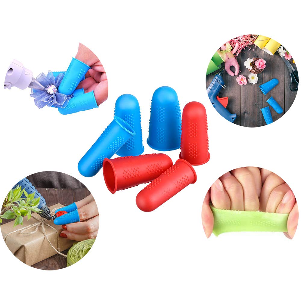30 Pieces Silicone Hot Glue Gun Finger Caps, 5 Colors Finger Guard Protectors or Glue/Sewing/Wax/Rosin/Resin/Honey/Adhesives/Scrapbooking (30PCS)…