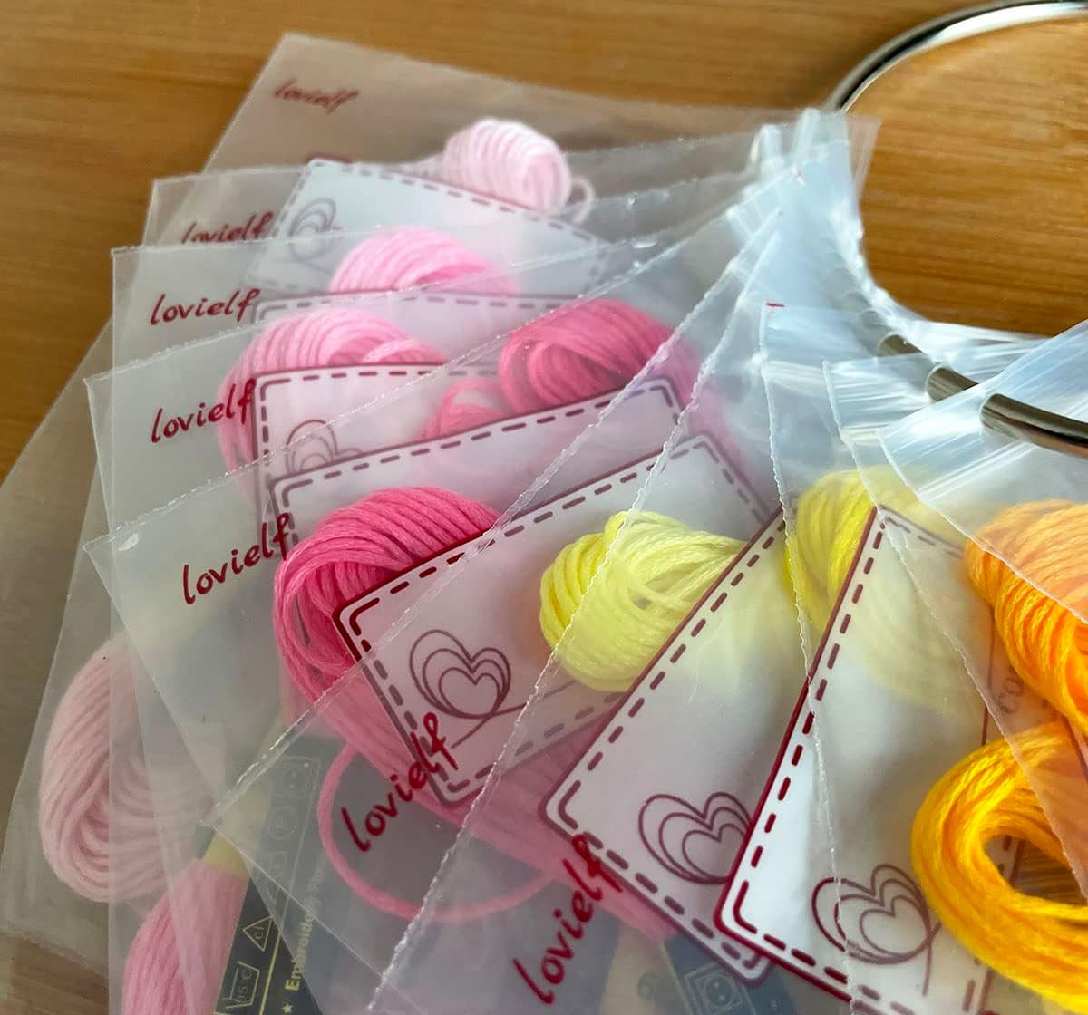 Embroidery Threads Cross Stitch Floss Bag Organizer 5.12 x 3.6 inch - 200 Pack with 4 Rings