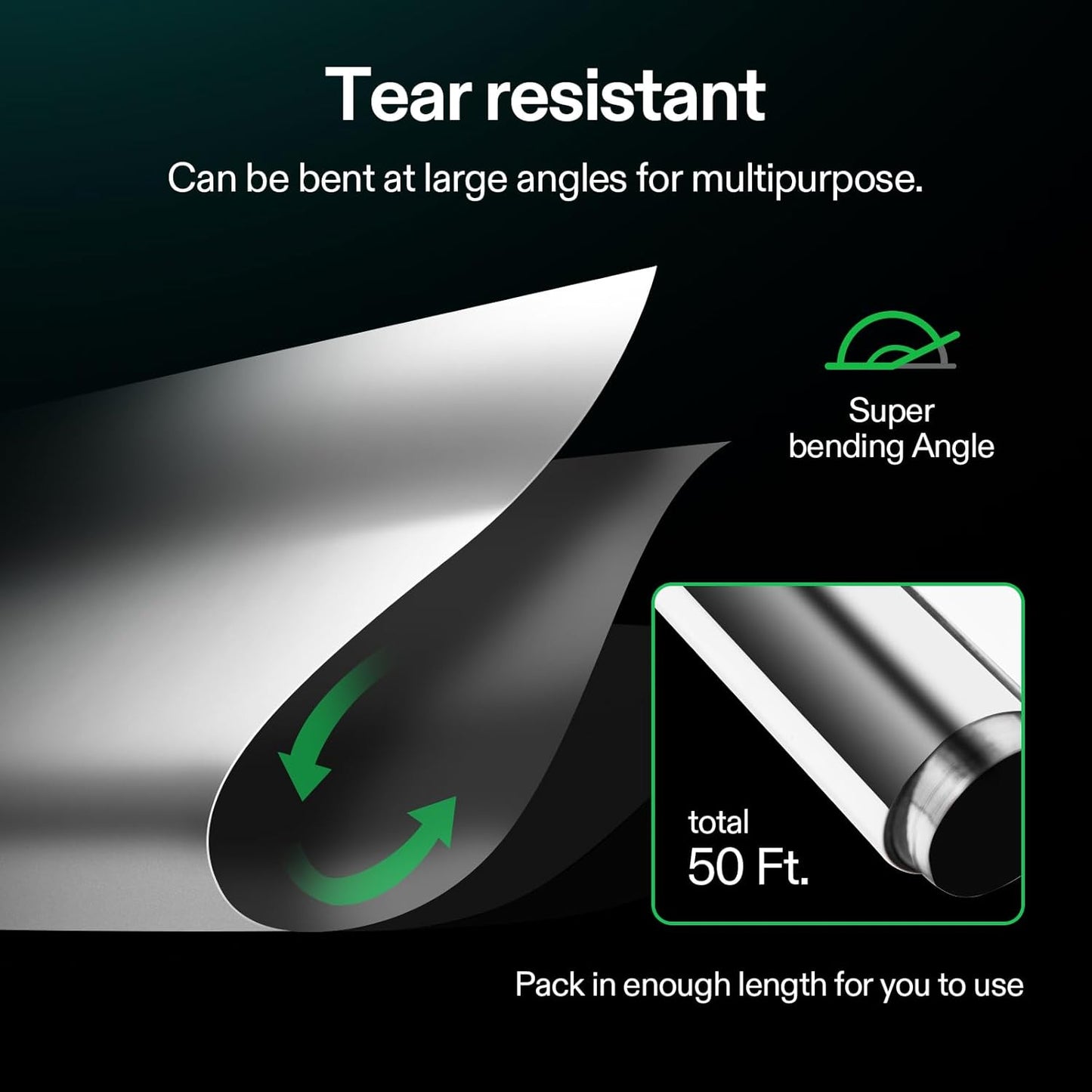 VIVOSUN Highly Reflective Mylar Film Roll 4FT x 50FT for Outdoor Grow Room Indoor Decoration Aluminum Paint Coated 2 Mil Silver