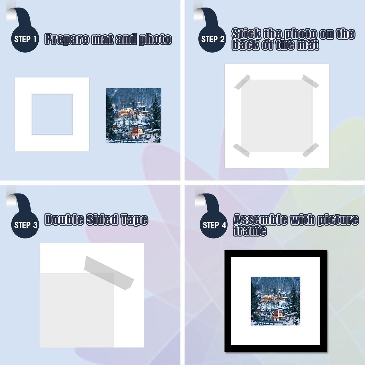 Mat Board Center, Pack of 10, 10x10 for 6x6 White Photo Picture Mats - Acid Free, 4-ply Thickness, White Core - for Pictures, Photos, Framing