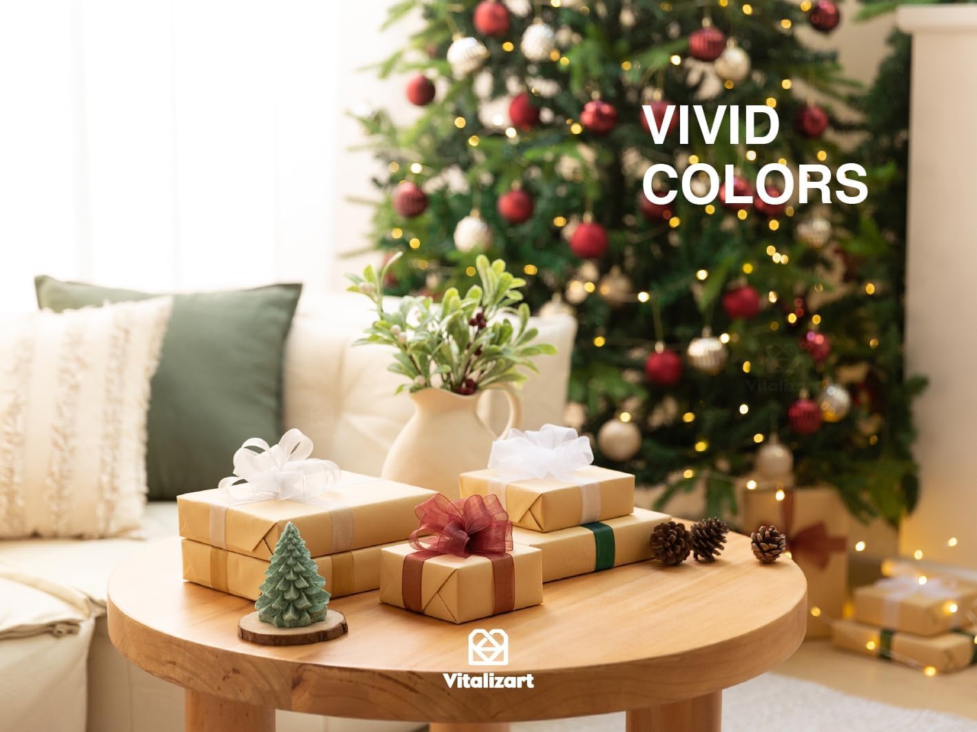 Vitalizart Organza Ribbon 1" x 90Yd Mixed Color Sheer Ribbons Set 10 Yd x 9 Rolls Handmade for Gift Wrapping Christmas Tree Crafts Bows Wedding Invitations Wreaths Wrap