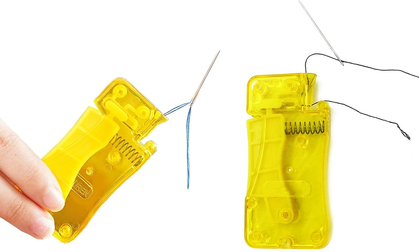 Automatic Needle Threader, 10 PCS Simple Needle Threaders Sewing Tool, Quick Self Threading Needles Plastic Sewing Machine Threader for Hand Stitching Embroidery Floss, Fits Most of Needles