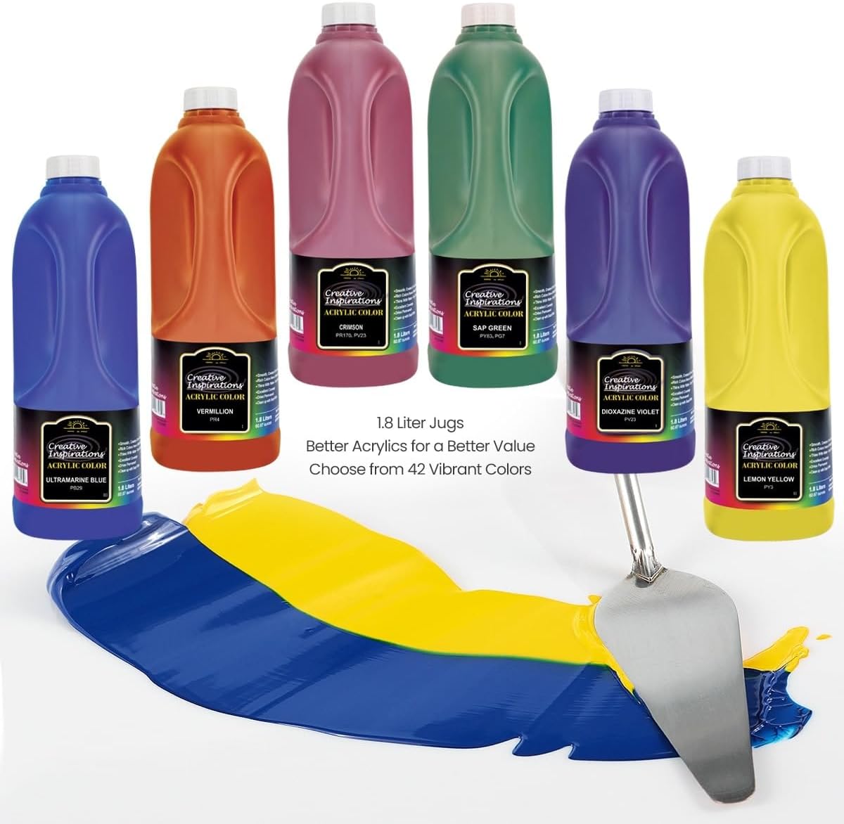 Creative Inspirations Acrylic Paint - Ultramarine Blue - 1.8 Liter - Smooth & Creamy Consistency, Vibrant Pigmentation, Great Coverage for Artists - Clean Up with Soap & Water