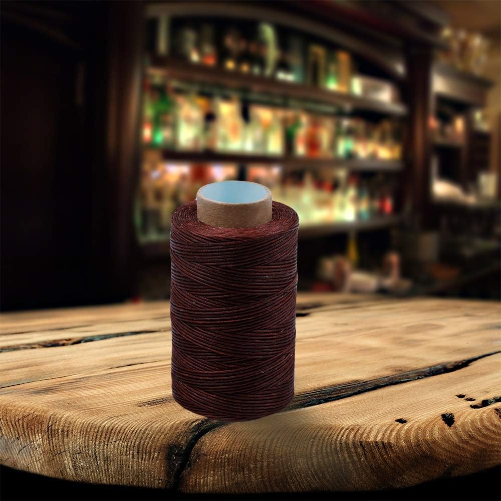 284 Yards Waxed Thread, 210D Heavy Duty for Leather Sewing, Upholstery, 0.8mm Flat Waxed for Bookbinding, Shoe Repairing, Leather Projects