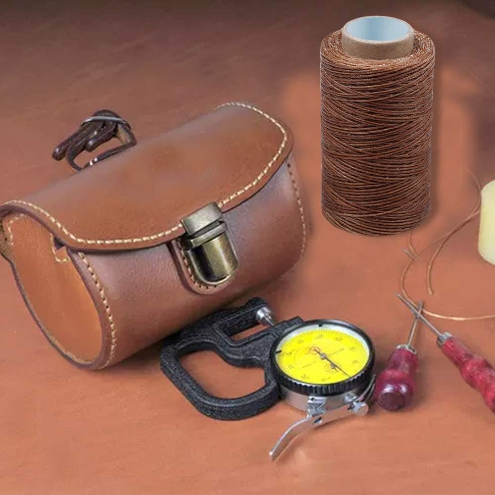 284 Yards Waxed Thread, 210D Heavy Duty Wax Upholstery Thread for Leather Sewing, 0.8mm Flat Waxed String for Bookbinding/Shoe Repairing/Leather Projects